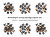 Scattered Burnt Pieces Clipart Bundle