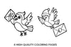 Christmas Birds with Letters Coloring Books