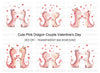 Cute Dragon Couple Love Clipart Bundle