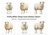 Fluffy Sheep Clipart Bundle