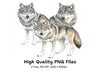 Brown Wolf Clipart Bundle