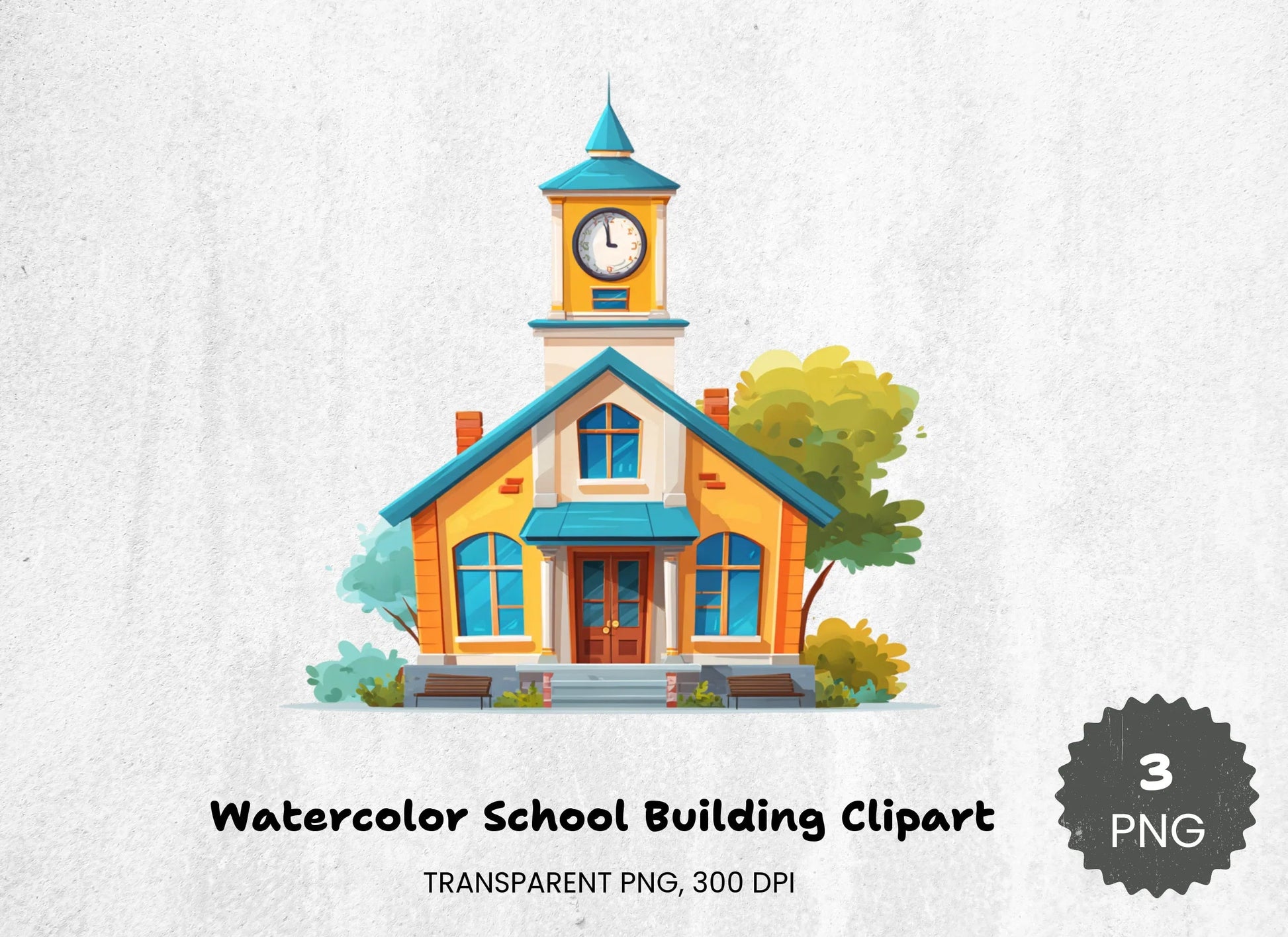 School Building Clipart Bundle - CraftNest - Digital Crafting and Art