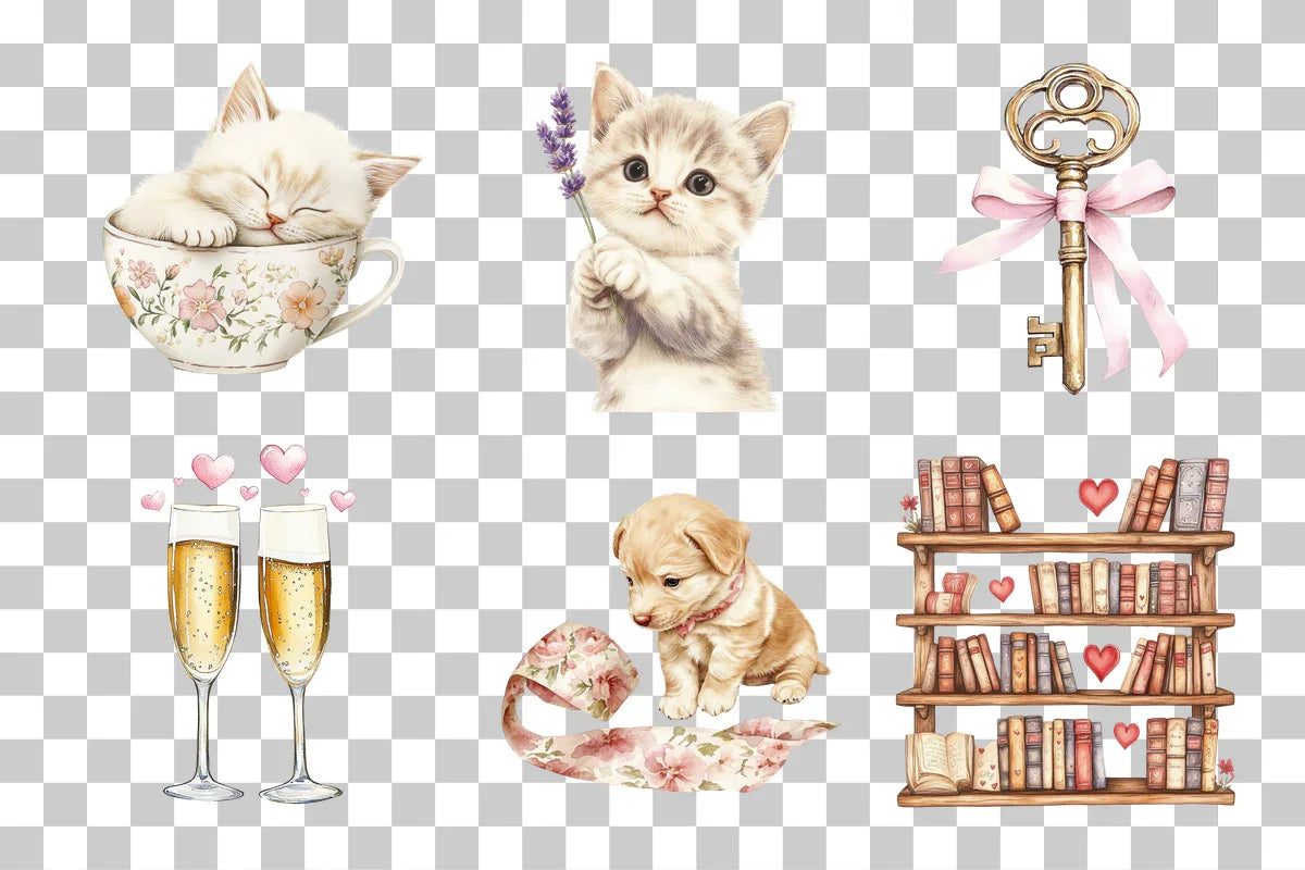 Cozy Love & Cute Animals Clipart Bundle - CraftNest - Digital Crafting and Art