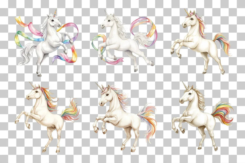 Dancing Unicorn with Rainbow Elements Clipart Bundle - CraftNest - Digital Crafting and Art