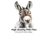 Cute Donkey Face Clipart Bundle