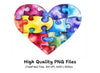 Puzzle Heart Clipart Bundle