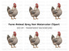 Grey Hen Farm Animal Clipart Bundle