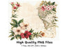 Vintage Floral Map Borders Clipart Bundle