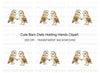 Cute Barn Owls Holding Hands Clipart Bundle