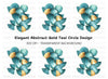 Geometric Teal Gold Abstract Clipart Bundle