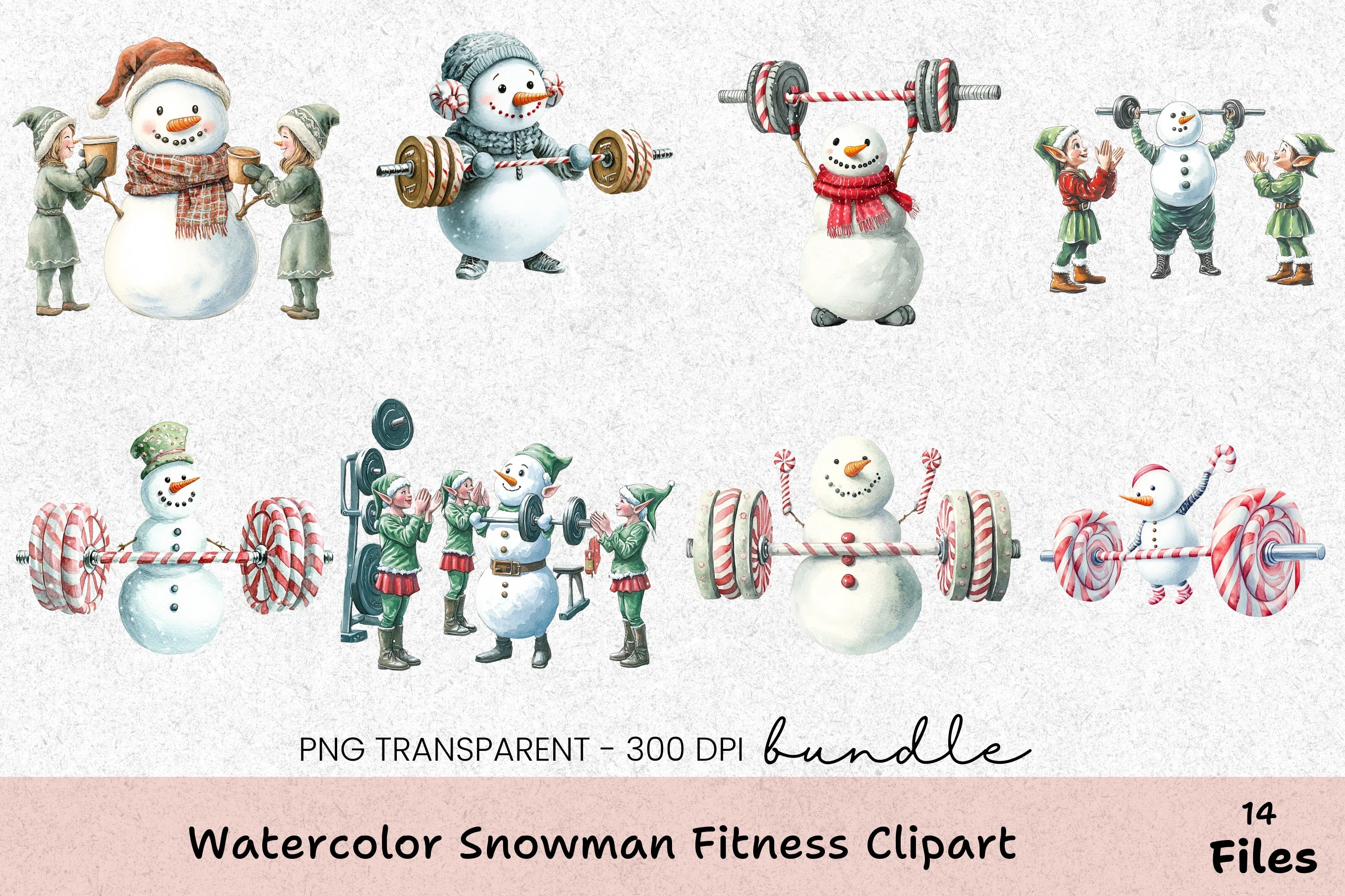 Snowman Fitness Clipart Bundle - CraftNest - Digital Crafting and Art