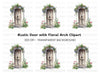 Rustic Door with Flowers Clipart Bundle