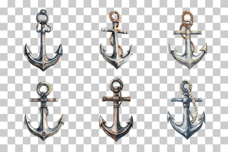 Rustic Nautical Anchor Clipart Bundle - CraftNest - Digital Crafting and Art