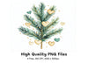 Festive Pine Tree Hearts Clipart Bundle