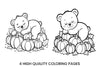 Sleeping Bear on Pumpkins Coloring Books