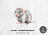 Pet Rat Illustration Clipart Bundle