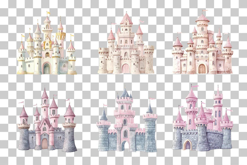 Fairytale Princess Castle Clipart Bundle - CraftNest - Digital Crafting and Art