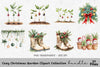 Rustic Christmas Boots Garden Clipart Bundle