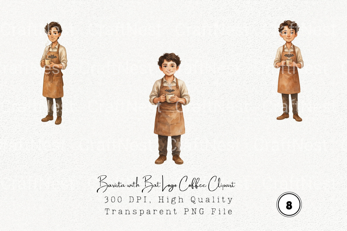 Barista With Bat Logo Coffee Clipart Log Book