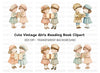 Girls Reading Together Clipart Bundle