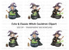 Witches Brewing Potions Clipart Bundle