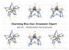 Decorative Star with Ribbon Clipart Bundle