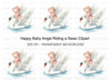 Happy Cherub Riding Swan Clipart Bundle