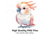 Cute Pink Cockatoo Clipart Bundle
