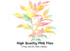 Colorful Gradient Tropical Leaves Clipart Bundle