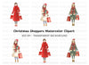 Christmas Shopping Girls Clipart Bundle