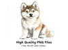 Cute Husky Puppy Clipart Bundle