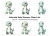 Cute Baby Dinosaur Clipart Bundle