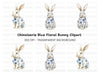 Charming Floral Bunny Clipart Bundle