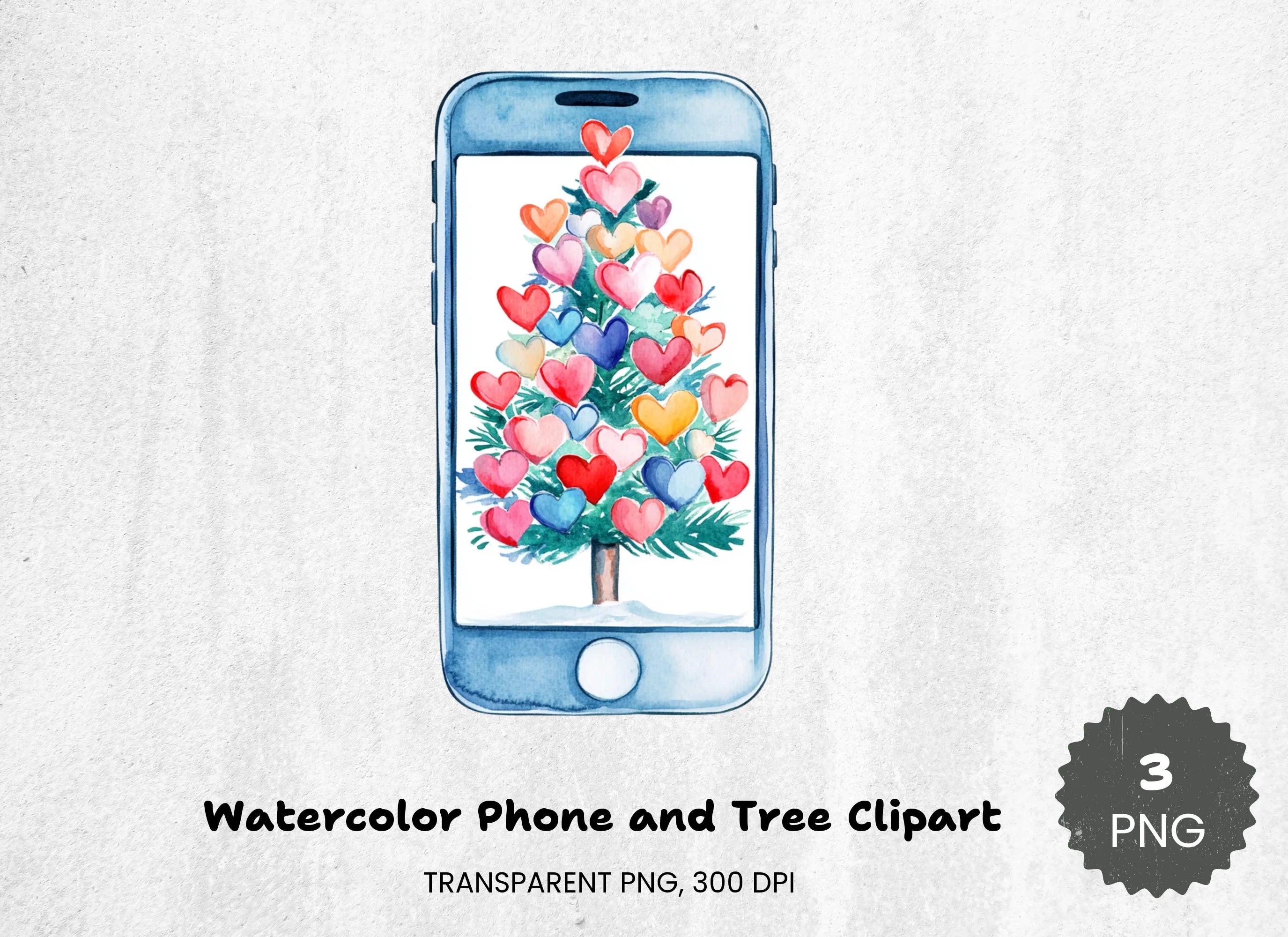 Phone and Tree Clipart Bundle - CraftNest - Digital Crafting and Art