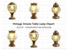 Vintage Floral Lamps Clipart Bundle