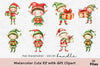 Cute Elf with Gift Clipart Bundle