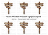 Rustic Wooden Signpost Clipart Bundle
