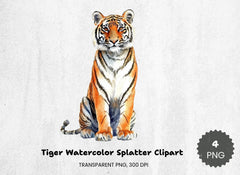 Vibrant Tiger Splatter Clipart Bundle - CraftNest - Digital Crafting and Art