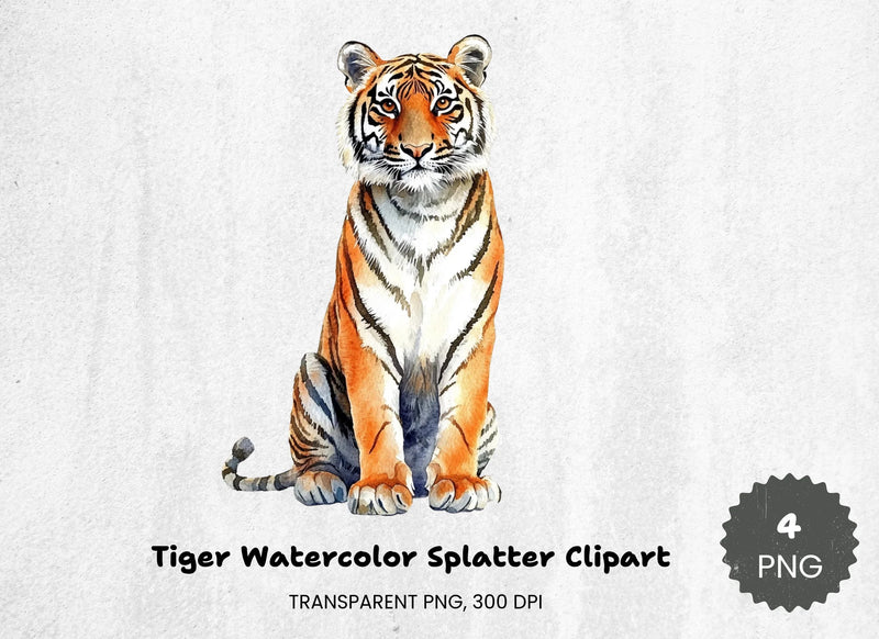 Vibrant Tiger Splatter Clipart Bundle - CraftNest - Digital Crafting and Art