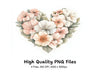 Floral Heart Clipart Bundle