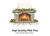 Cozy Christmas Fireplace Clipart Bundle