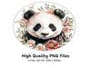 Floral Panda Bear Face Clipart Bundle
