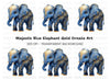 Blue Elephant with Golden Ornaments Clipart Bundle