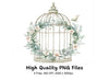 Elegant Birdcage with Greenery Clipart Bundle