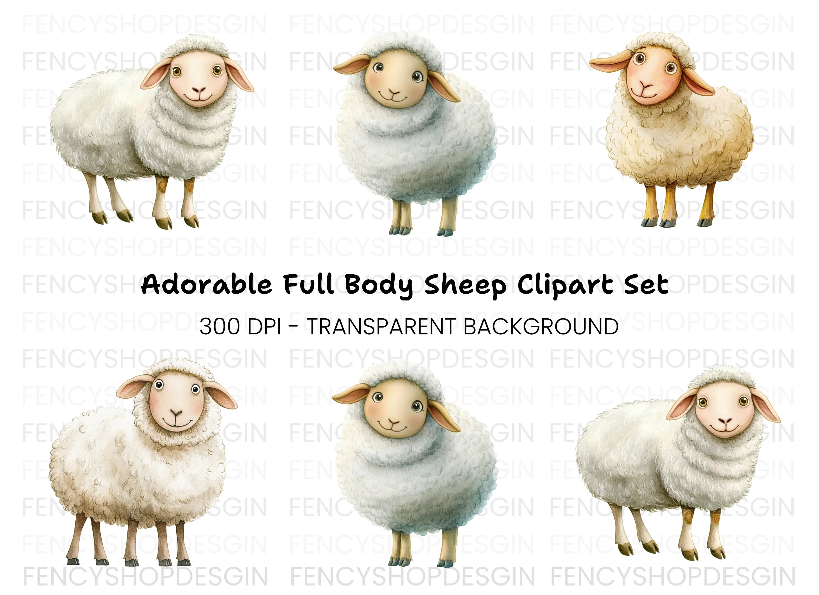 Cute Sheep Clipart Bundle