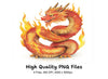Majestic Chinese Dragon Fire Clipart Bundle