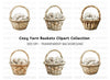 Yarn Baskets Clipart Bundle