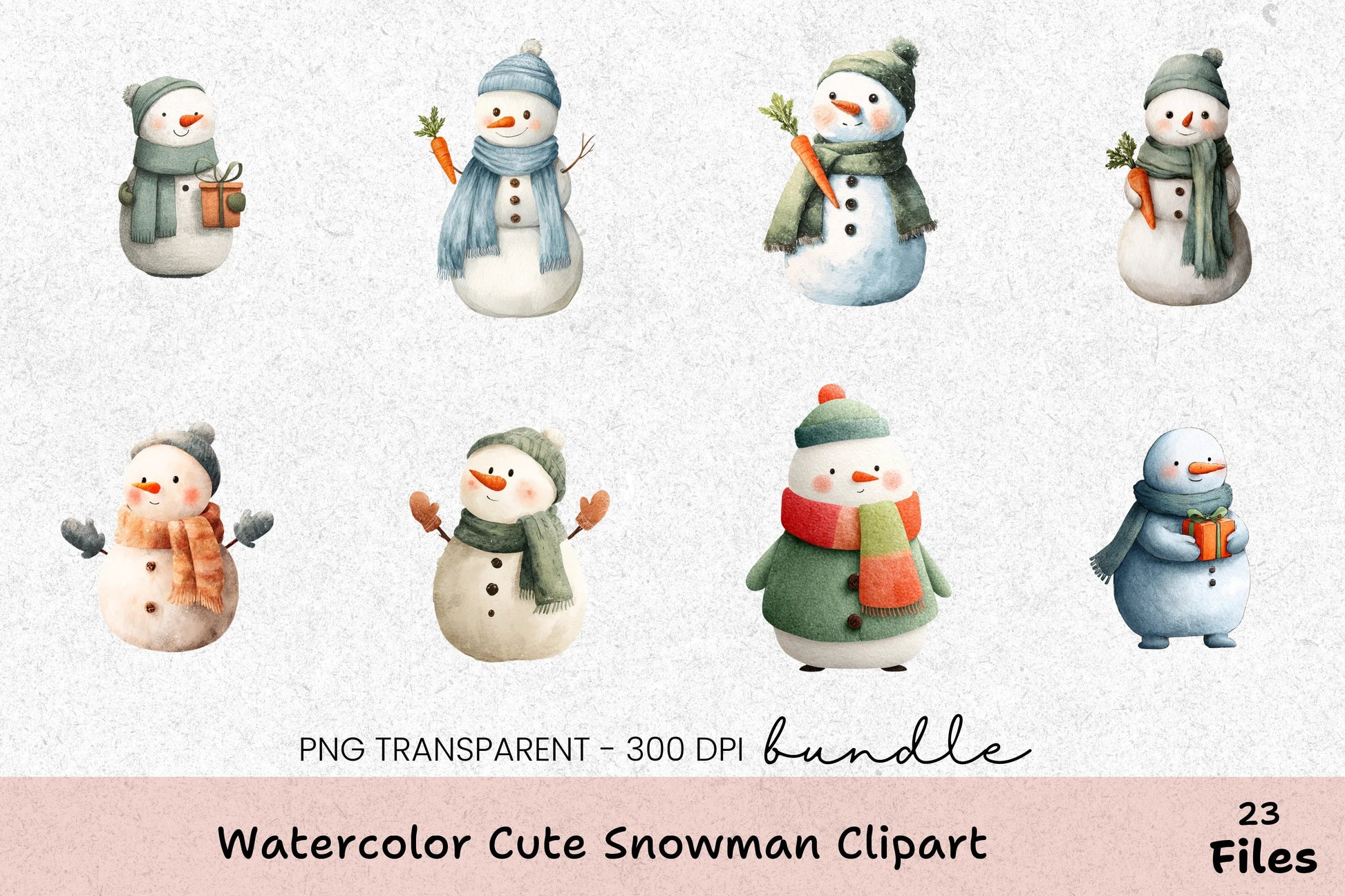 Cute Snowman Clipart Bundle - CraftNest - Digital Crafting and Art