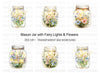 Wildflower Mason Jar Lights Clipart Bundle