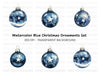 Blue Star Christmas Ornaments Clipart Bundle